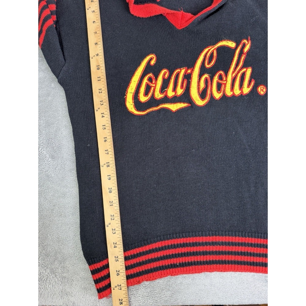 Vintage 80s Coca-Cola Rugby Sweater Men's Size Large Black - Picture 8 of 8